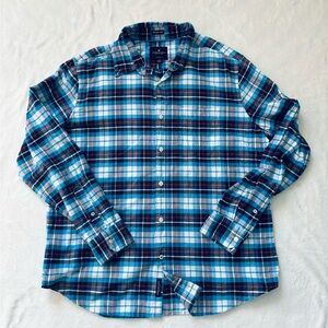 AE Men's Blue/White/Red Plaid Shirt